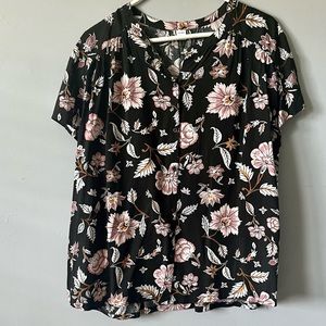 Old Navy Black Floral Blouse